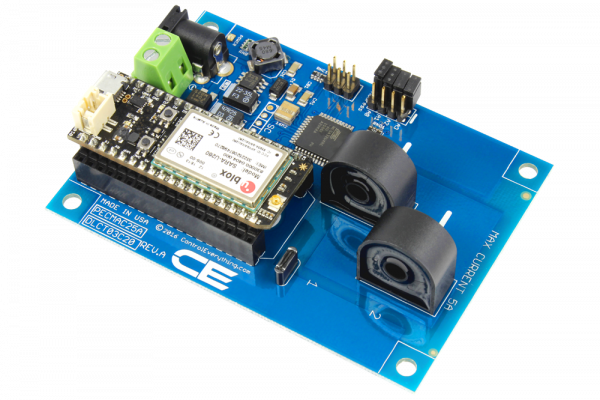 2-Channel On-Board 95% Accuracy 20-Amp AC Current Monitor with IoT Interface