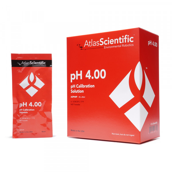 Atlas Scientific pH 4.00 Calibration Solution Pouches (Box of 25)