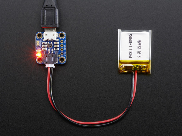 Adafruit Micro Lipo w-MicroUSB Jack - USB LiIon-LiPoly charger - v1
