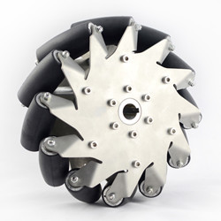 203MM Stainless Steel Mecanum Wheel Right With Rubber Rollers