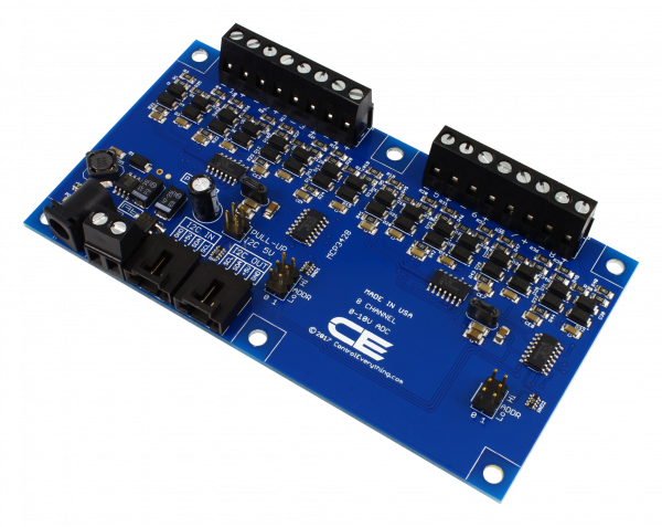 8-Channel 0-10V Analog to Digital Converter with I2C Interface