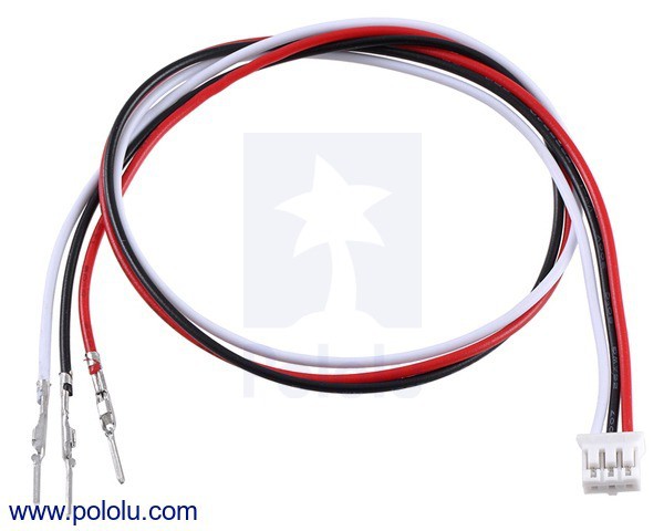 3-Pin Female JST PH-Style Cable (30 cm) with Male Pins for 0.1" Housings