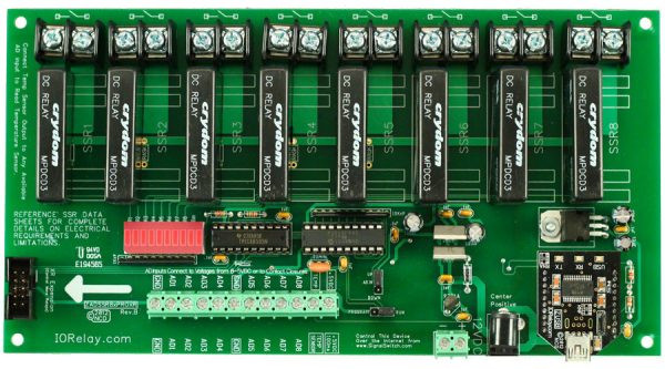 Industrial Solid State Relay Controller 8-Channel + 8-Channel ADC