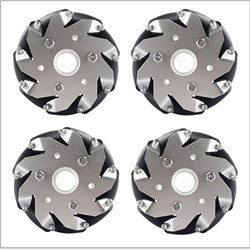 (4 inch)100mm Aluminum Mecanum Wheels Set Basic ( 2 Left, 2 Right)