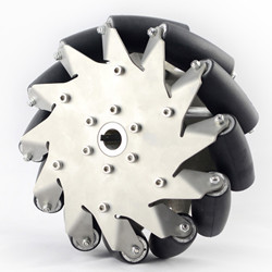 203MM Stainless Steel Mecanum Wheel Left With Rubber Rollers